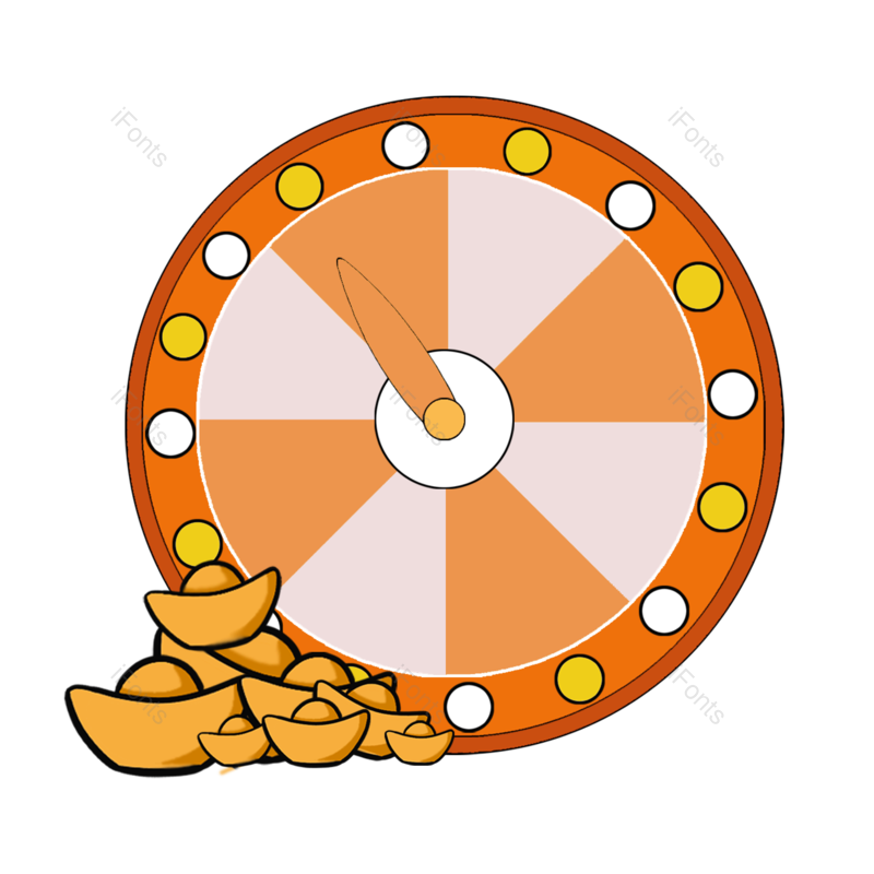 抽奖转盘图片,元宝元素,抽奖PNG,卡通风免抠素材